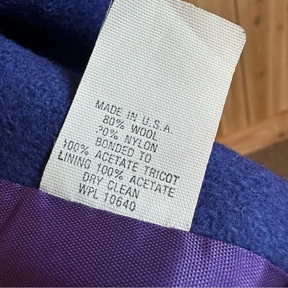 Vtg 80s Beautiful Blue 80% Wool Long Winter Coat/Duster Purple lining USA - Picture 11 of 16